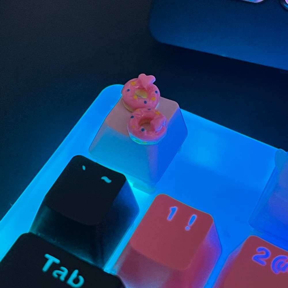 Cute Pink Donut Artisan Keycap, kawaii for OEM switches